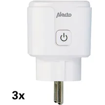 Alecto SMART-PLUG20 - Smarter WLAN-Zwischenstecker mit Stromzähler, 16 A, 3680 W, 3er-Pack, Weiß