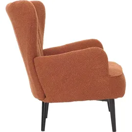 Mendler Lounge-Sessel HWC-K37 Bouclé 75 x 80 x 75 cm terrakotta mit Kissen
