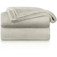 Blumtal Wohndecke Kuschelige Fleecedecke, Oeko-Tex zertifizierte Decke, Blumtal beige