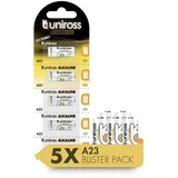 Uniross Batterie MN21 A23 23A 12V Spezialistische Alkaline Batterien - Blister mit 5 Batterien