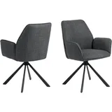 Actona 2er Set Actona Stuhl Glenda Stoff Grau Dunkelgrau