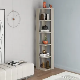 Decortie Eckregal Bücherregal 34 x 34 x 161 cm Weiß
