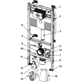 TECE TECEprofil WC-Modul mit Uni-Spülkasten, für TOTO wc, Bauhöhe 1120mm, 9300344