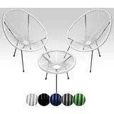 sunnypillow Acapulco Gartenstuhl 2er Set 0 x 0 x 0 cm weiß