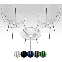 sunnypillow Acapulco Gartenstuhl 2er Set 0 x 0 x 0 cm weiß