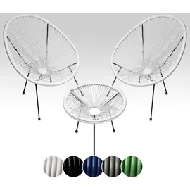 sunnypillow Acapulco Gartenstuhl 2er Set 0 x 0 x 0 cm weiß