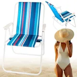 Klappbarer Strandstuhl, Blau Gestreift (6)