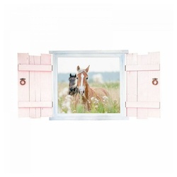 nikima Wandtattoo »023 Wandtattoo Pferde im Fenster« (PVC-Folie) weiß 50 cm x 50 cm