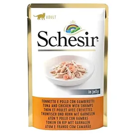Schesir Jelly Adult Thunfisch und Huhn mit Garnelen 12 x 85 g