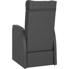 vidaXL Polyrattan Garten-Essgruppe 9-tlg. schwarz inkl. Auflagen 3059342
