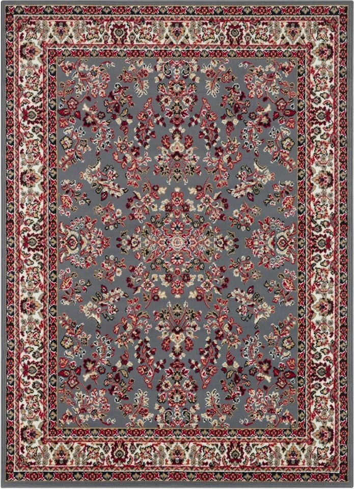 Teppich Halton, Home affaire, rechteckig, Höhe: 8 mm, Kurzflor, Orient-Optik, mit Bordüre, robust, pflegeleicht, gekettelt grau 80 cm x 150 cm x 8 mm