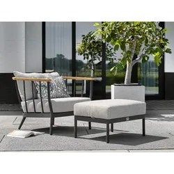 Apple Bee Condor Loungesessel mit Hocker Aluminium black