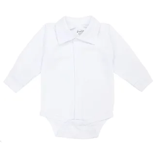 TupTam Body Baby Langarm oder Kurzarm mit Kragen – OEKO-TEX Baby Body Jungen aus Baumwolle, Farbe: Weiß, Größe: 98 - 98