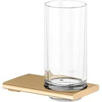 Keuco Edition 400 Glashalter 11550259000 mit Echtkristallglas, Messing gebürstet