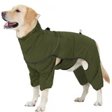 Refttenw Hundemantel Wasserdicht Hundemantel Winter Reflektierend Hundejacke grün M