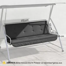 Outsunny Sitzkissen 170 x 100 x 8 cm dunkelgrau 1 St.