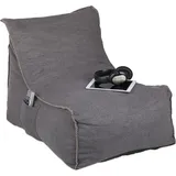 Relaxdays Sitzsack mit Lehne, XXL Bodenkissen Erwachsene, weich, Indoor, Schaumstoff Füllung, Riesensitzsack, grau