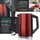 Arendo Frühstücksset, Wasserkocher ELEGANT 1,5L, 2 Scheiben Toaster Langschlitz, Rot
