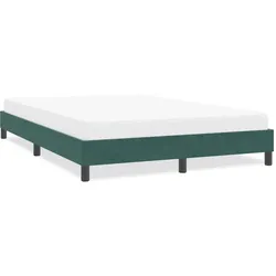 Bettgestell ohne Matratze Dunkelgrün 140x220 cm Samt