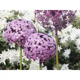 finehomegarden Gartenstecker Metall Allium lila Stecker Garten ArtFerro D16cm Blütenkugel
