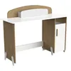 Schreibtisch DEMEYERE GROUP MEUBLES Naili, weiß (hamilton, matt weiß), B:134,8cm H:103,4cm T:50cm, Tische, Schreibtisch mit 1 Tur und 1 Organizer