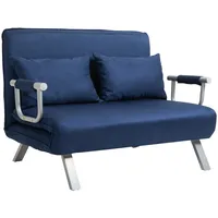 Homcom 2-Sitzer Sofa mit Schlaffunktion, Schlafsofa mit Verstellbarer Rückenlehne,