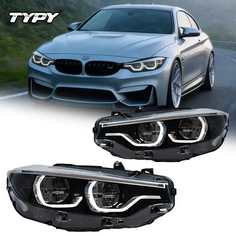 TYPY Autoleuchten für F32 2016-2019, FUL LED‐Scheinwerfer, F36 F80 F33 DRL, 425i 428i 430i 435i, LED‐Projektor, Dynamisches Blinklicht, Automotive