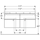 Geberit Xeno2 Waschtischunterschrank 4 Schubladen, greige 500518001