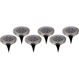 NÄVE LED Solar Erdspieße Kian stahlgrau 6er-Set