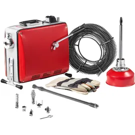 Vevor Rohrreinigungsmaschine 400 W rot/silber