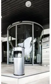Durable Papierkorb metall mit Ascher Silber 17l