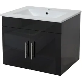 Mendler Waschbeckenunterschrank 59,0 x 48,0 x 46,0 cm Schwarz