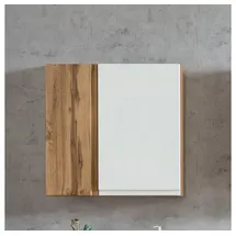 Lomadox Hängeschrank VASTO-03-WHITE Bad 2-türig in Wotan Eiche Nb. mit weiß matt, B/H/T ca. 65/64/20 cm braun|weiß