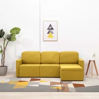 vidaXL Modulares 3-Sitzer-Schlafsofa Gelb Stoff