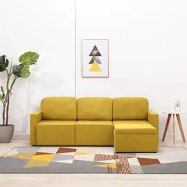 vidaXL Modulares 3-Sitzer-Schlafsofa Gelb Stoff