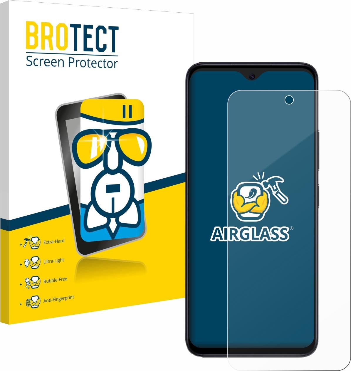 BROTECT AirGlass Panzerglasfolie (1 Stück, Xiaomi Redmi 12), Smartphone Schutzfolie