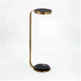 FineBuy Beistelltisch 72cm Marmor Platte schwarz Wohnzimmertisch Couchtisch Glas Rund