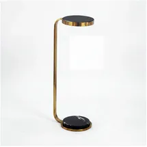 FineBuy Beistelltisch 72cm Marmor Platte schwarz Wohnzimmertisch Couchtisch Glas Rund