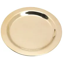 Nklaus Ø11cm Kerzenteller aus Messing Gold Dekoteller mit Rand Handarbeit Untersetzer 10582