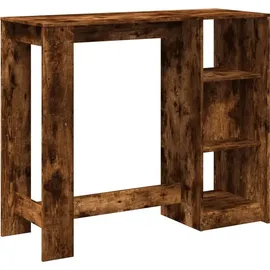 vidaXL Bartisch mit Regal Räuchereiche 124x46x103,5 cm Holzwerkstoff -