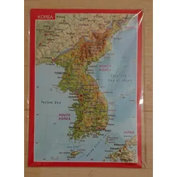 Georelief Reliefpostkarte Korea - bunt