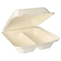 Papstar 125 Menüboxen, Zuckerrohr pure" 2-geteilt 7,7 cm x