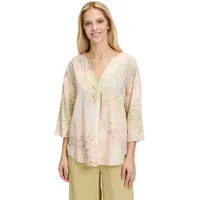 Cartoon Leinenbluse mit V-Ausschnitt in Cream/Apricot | Gr.: 46