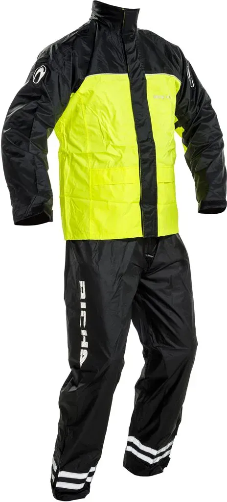 Richa 2FLRC, combinaison de pluie 2pcs. unisex - Noir/Jaune Néon - XS