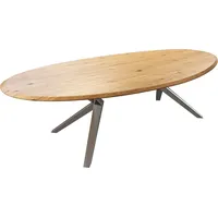 DeLife Esstisch Edge Oval 280x130x2,5 Eiche Natur Zenthara kantig