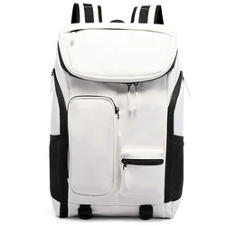 REDOM Reiserucksack Laptoprucksack Laptop Rucksack Rucksäcke Freizeitrucksack Laptoptasche (Leder Reisen Notebook Laptop Tasche Schule Uni Rucksack Handgepäck, Schulrucksack, Sportrucksack, mit Schuhfach, Backpack mit Laptopfach), für Herren Damen Jungen Teenager Freizeit Arbeit Business Reisen weiß