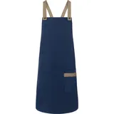 KARLOWSKY Latzschürze Urban-Look mit Kreuzbändern und Tasche - steel blue - onesize