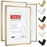 luxuskollektion Bilderrahmen Passepartout gold 30x40 cm 3er Set
