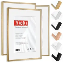 luxuskollektion Bilderrahmen Passepartout gold 30x40 cm 3er Set
