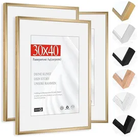 luxuskollektion Bilderrahmen Passepartout gold 30x40 cm 3er Set